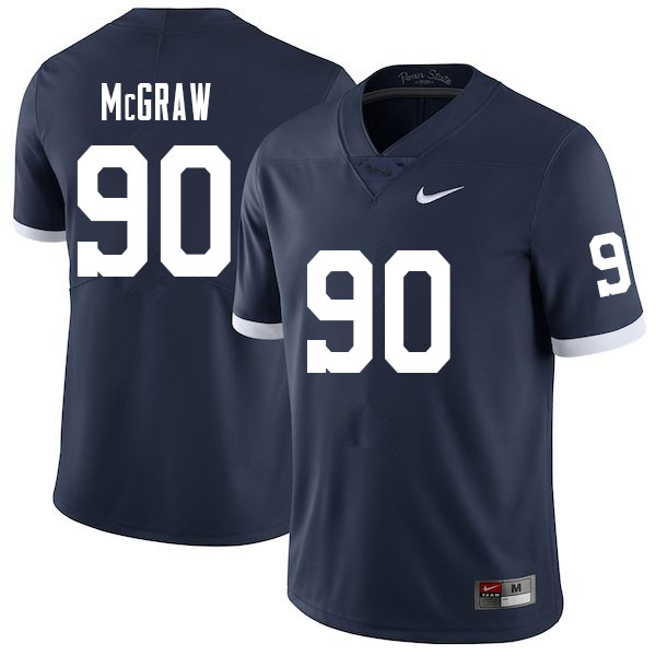 Men #90 Rodney McGraw Penn State Nittany Lions College Football Jerseys Sale-Retro